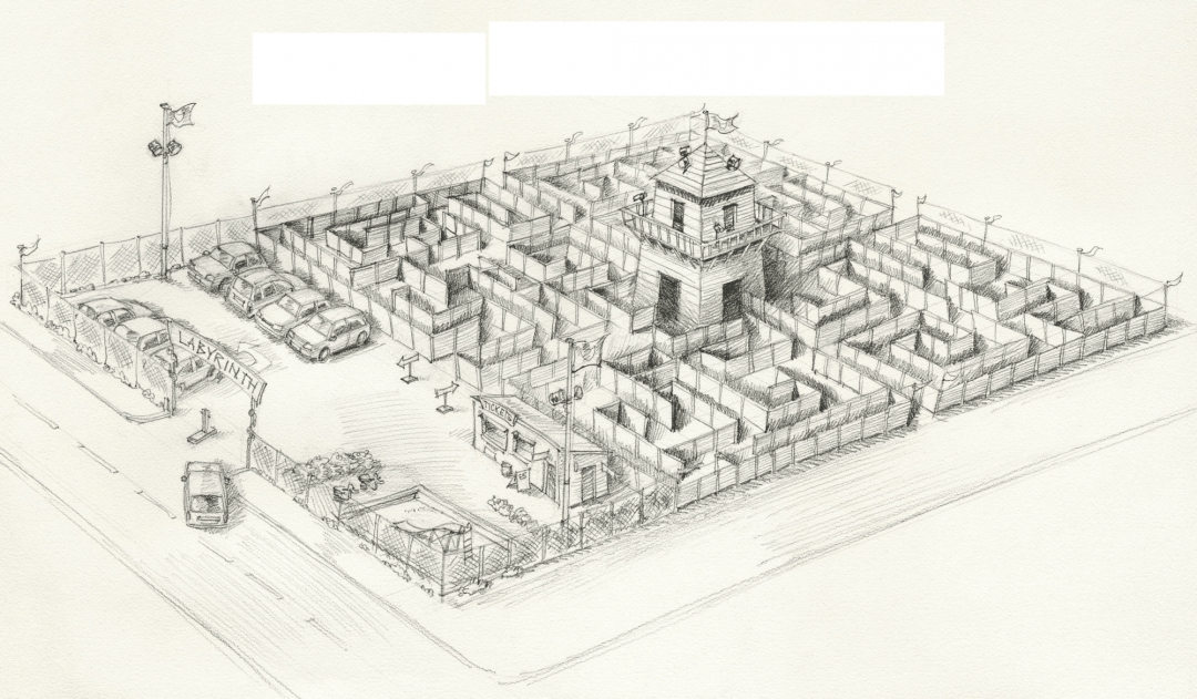 Skizze Abenteuerlabyrinth Bispingen